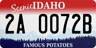 ID license plate 2A0072B