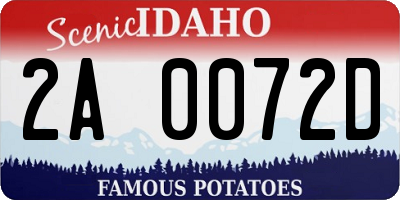 ID license plate 2A0072D