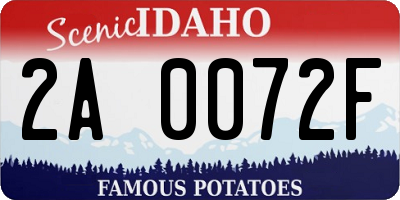 ID license plate 2A0072F