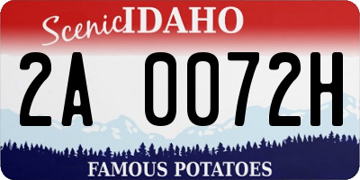 ID license plate 2A0072H