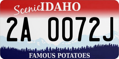 ID license plate 2A0072J