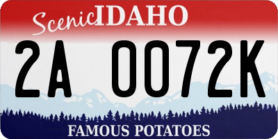 ID license plate 2A0072K