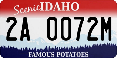 ID license plate 2A0072M