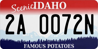 ID license plate 2A0072N
