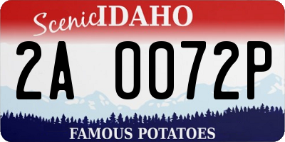 ID license plate 2A0072P