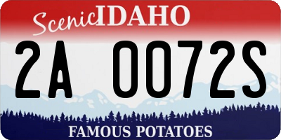 ID license plate 2A0072S