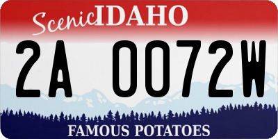 ID license plate 2A0072W