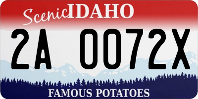 ID license plate 2A0072X