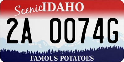 ID license plate 2A0074G