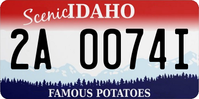 ID license plate 2A0074I
