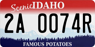 ID license plate 2A0074R