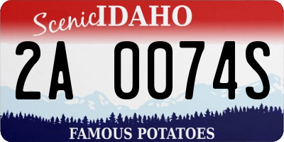 ID license plate 2A0074S