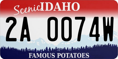 ID license plate 2A0074W