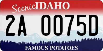 ID license plate 2A0075D