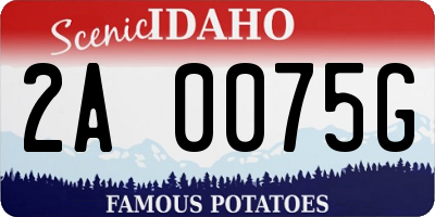 ID license plate 2A0075G