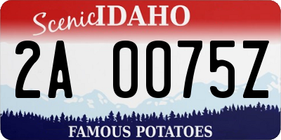 ID license plate 2A0075Z