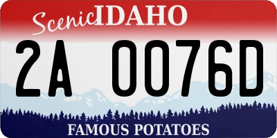 ID license plate 2A0076D