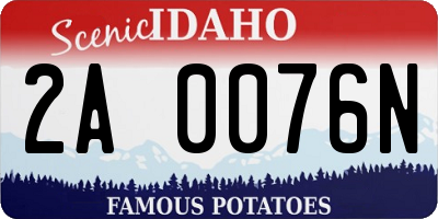 ID license plate 2A0076N