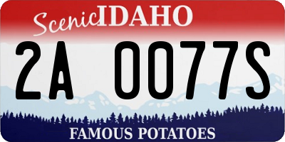 ID license plate 2A0077S