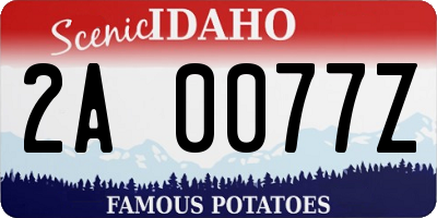 ID license plate 2A0077Z