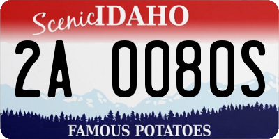 ID license plate 2A0080S
