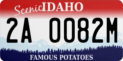 ID license plate 2A0082M