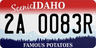 ID license plate 2A0083R