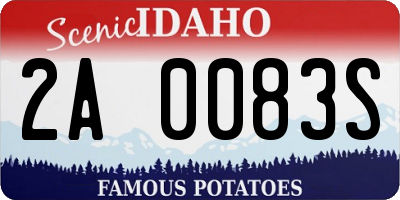 ID license plate 2A0083S