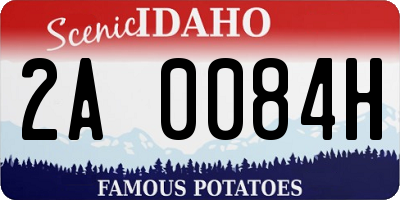ID license plate 2A0084H