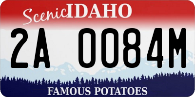 ID license plate 2A0084M
