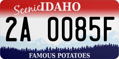 ID license plate 2A0085F