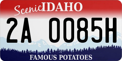 ID license plate 2A0085H