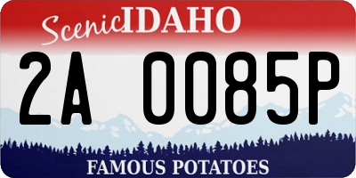 ID license plate 2A0085P