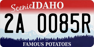 ID license plate 2A0085R