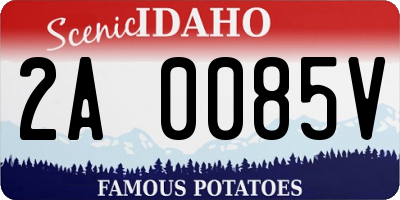 ID license plate 2A0085V