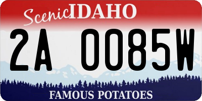 ID license plate 2A0085W