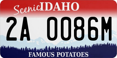 ID license plate 2A0086M