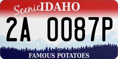 ID license plate 2A0087P
