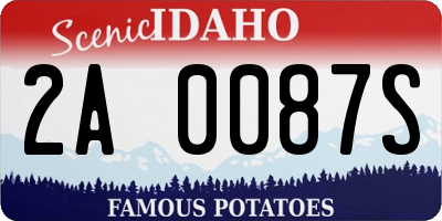ID license plate 2A0087S