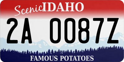ID license plate 2A0087Z