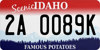 ID license plate 2A0089K