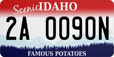 ID license plate 2A0090N