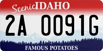 ID license plate 2A0091G