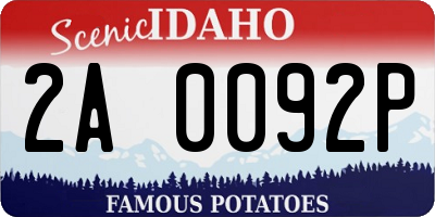 ID license plate 2A0092P