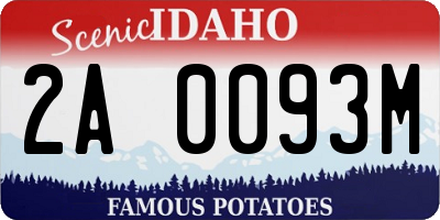 ID license plate 2A0093M