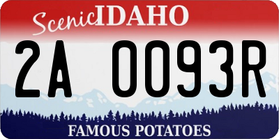 ID license plate 2A0093R