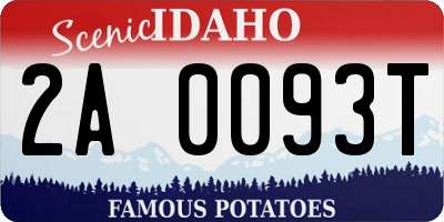 ID license plate 2A0093T