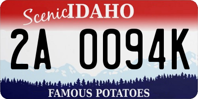 ID license plate 2A0094K