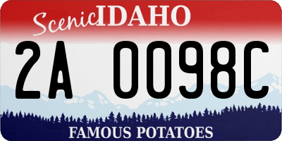 ID license plate 2A0098C