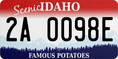 ID license plate 2A0098E